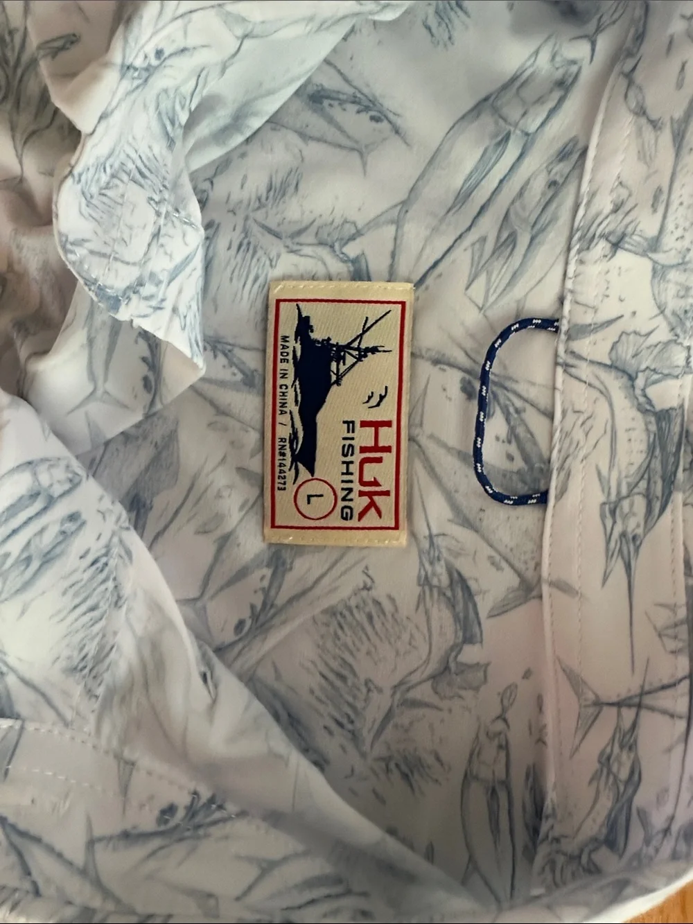 Huk Light Blue & White Short-Sleeve Printed Button-Down Shirt - Picture 2 of 4